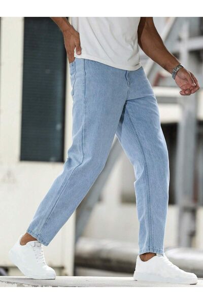 Cuqq Denim Erkek Boyfriend Fit Denım Açık Mavi Jean Kot Pantolon