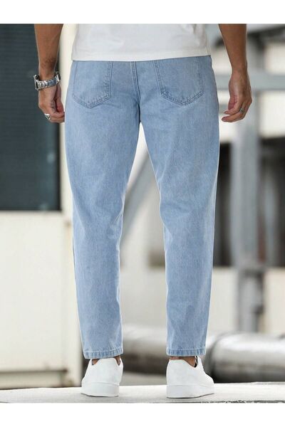 Cuqq Denim Erkek Boyfriend Fit Denım Açık Mavi Jean Kot Pantolon