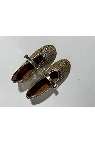 Eataly Shoes Cody Gold File Kemer Detaylı Babet