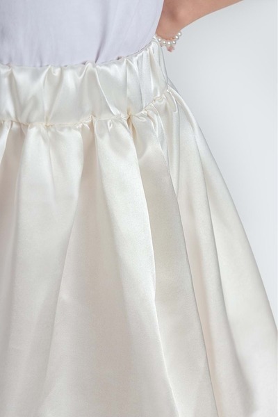 Mnk Baby&Kids Сатинова спідниця для дівчинки M00729 ЕКРУ