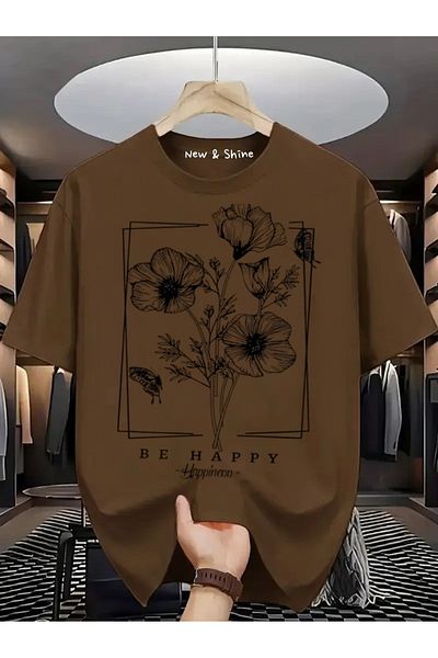 New Shine Μπλουζάκι με στάμπα Happiness Flower Oversize