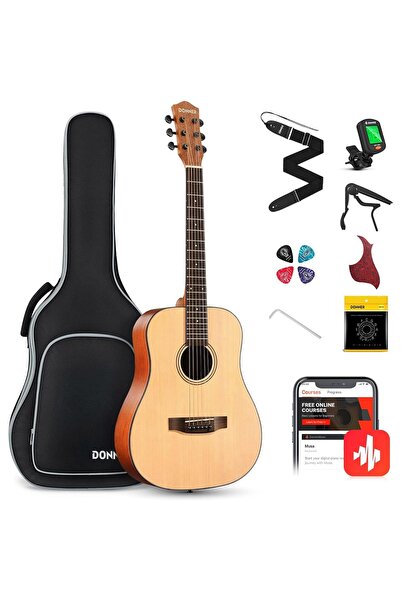 Donner DAT-110D Dreadnought Travel Akustik Gitar Seti (Siyah)