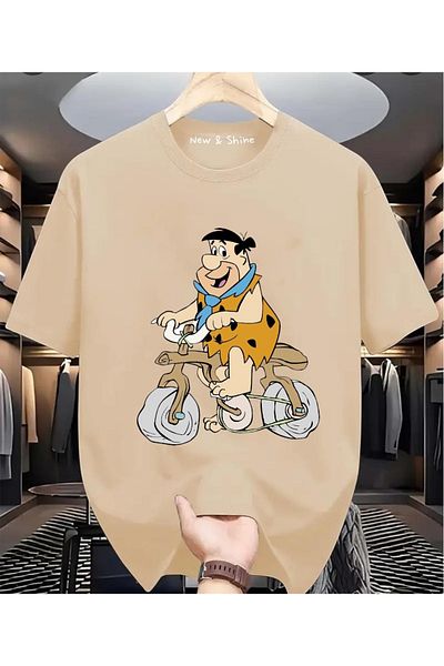 New Shine Μπλουζάκι με στάμπα Fred Flintstone μεγάλου μεγέθους