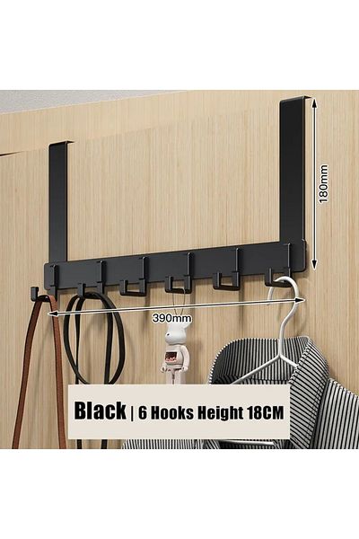 Choice 18cm Black Storage Hooks Over The Door 6 Hooks Clothes Coat Hat Towel Hanger Home Organizer Rack Ba