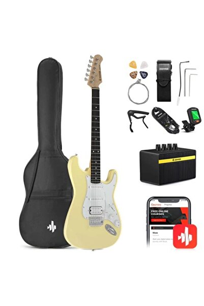 Donner DST-100 Elektro Gitar Seti (Sarı)