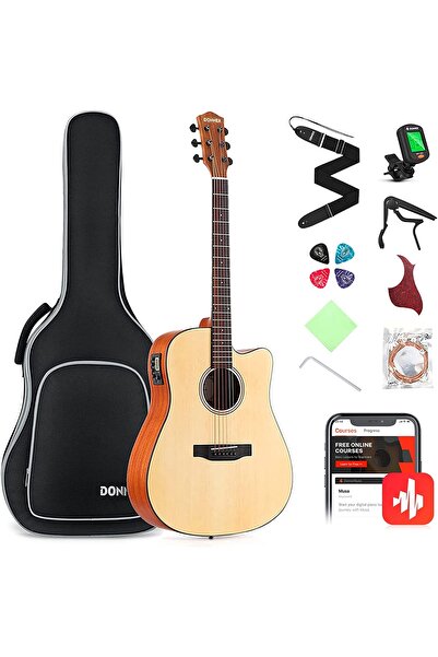 Donner DAG-1CE Elektro Akustik Gitar Paketi (Natural)