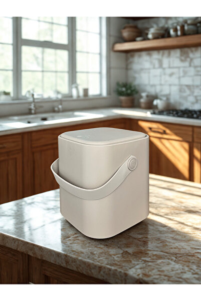 Luna Kapaklı Tutma Saplı Tezgah Üstü Sihirli Çöp Kovası | İç Kovalı Pratik Çöp Kutusu