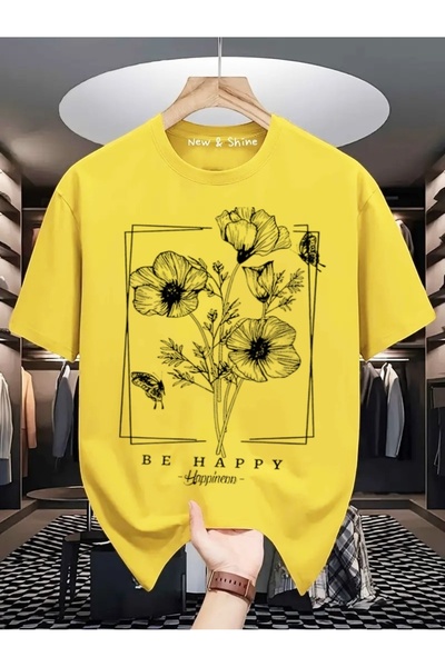 New Shine Cvet sreće Štampano Plus veličina Oversize kroj T-shirt