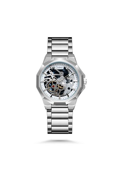 catera Men's Silver Open Dial Watch