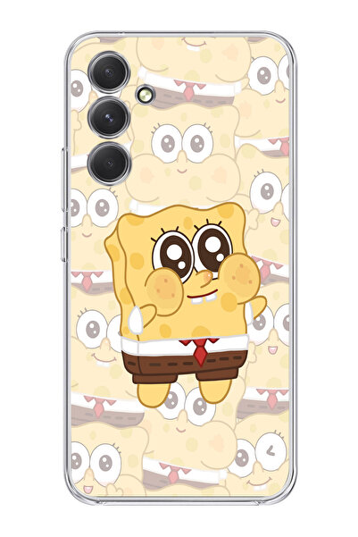 moonset Samsung Galaxy A36 Uyumlu Sünger Bob Tasarımlı Baskılı Şeffaf Telefon...