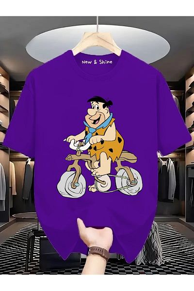 New Shine Μπλουζάκι με στάμπα Fred Flintstone μεγάλου μεγέθους