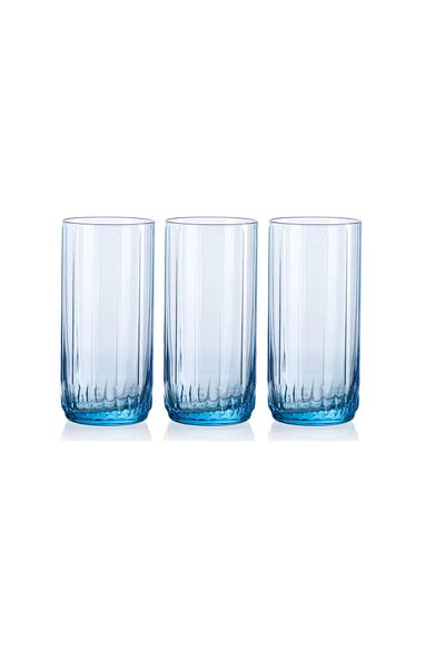 Hanedanev 420765   Leia 3-Piece Water and Soft Drink Glass Turquoise Color 310 Cc 3 Glasses