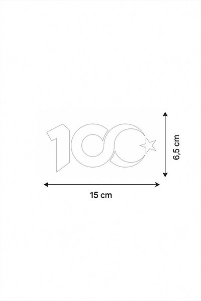 Happynesso 100. Autocolant Logo Anul, Culoare Albă, 15x6,5 cm, Tăiere Folie