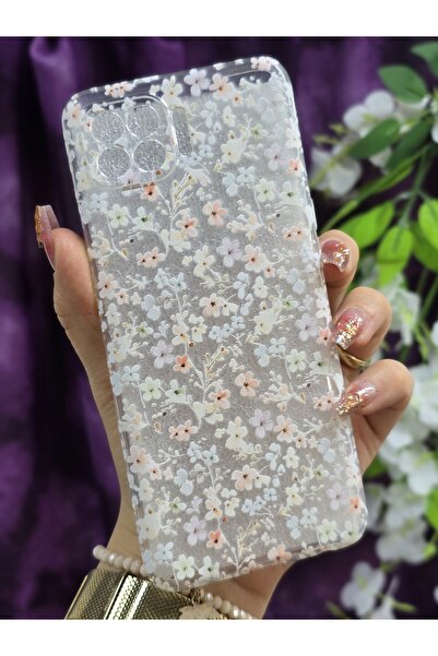 Magic Ring Oppo Reno 4 Lite Uyumlu Renkli Çiçekler Desenli Şeffaf Telefon Kılıfı