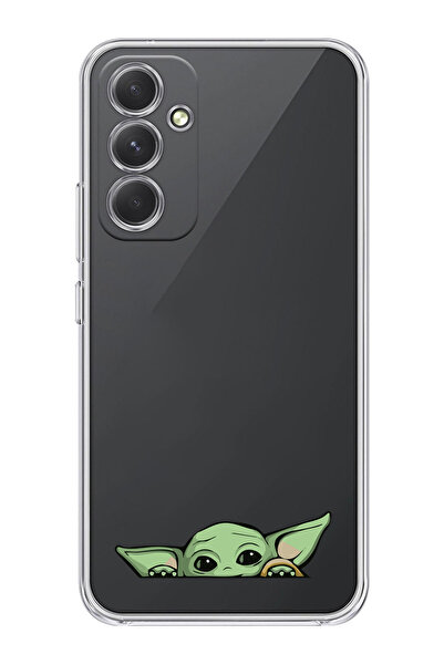 moonset Samsung Galaxy A55 Uyumlu Yoda Tasarımlı Baskılı Şeffaf Telefon Kılıfı