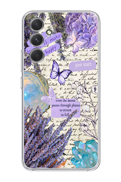 moonset Samsung Galaxy A24 Uyumlu Just Start Tasarımlı Baskılı Şeffaf Telefon...