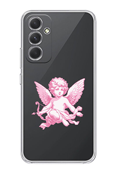 moonset Samsung Galaxy A16 Uyumlu Melek Tasarımlı Baskılı Şeffaf Telefon Kılıfı