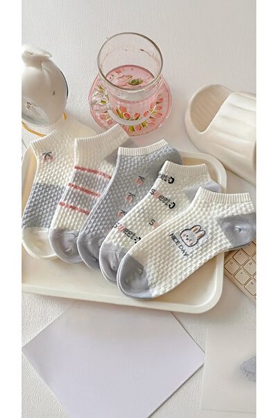 BGK 5’ Li Kabartmalı Tavşan Desen Patik Çorap