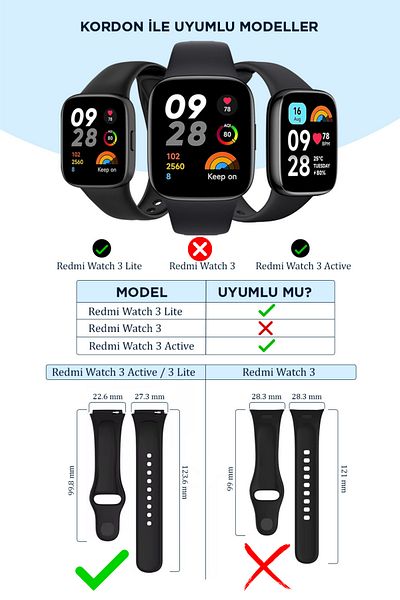 İncisoft ساعة Xiaomi Redmi Watch 3 النشطة المتوافقة مع حزام رياضي بتصميم أنيق وحزام من السيليكون الناعم