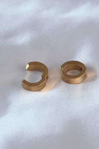 Clariss 316L Steel Gold Color Compression Men's Earrings
