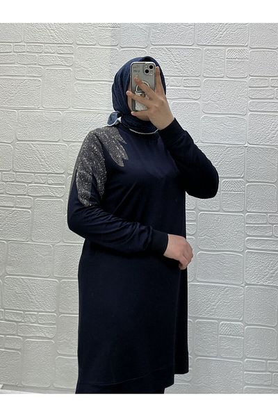 Zeynep Butik Modal Fabric Shoulder Stones Trousers Double Suit 1739
