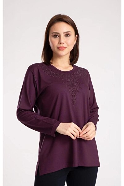 Kuraff Giyim قد يختلف نمط طوق البلوز القطني الممشط الأم