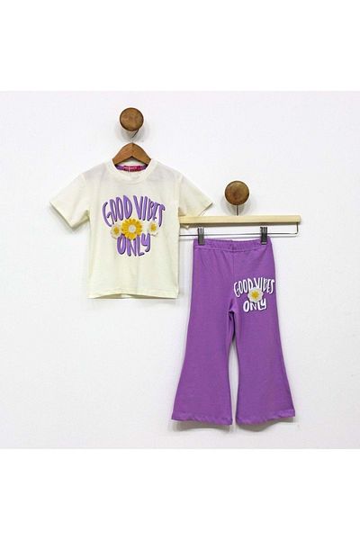 Mnk Baby&Kids Long Spanish Pants and Short Sleeve Badi - Girls' Set M00712 Lila