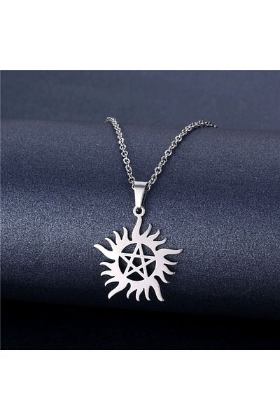 SIC MODA Sun Pentagram Necklace 3952 Stainless Steel