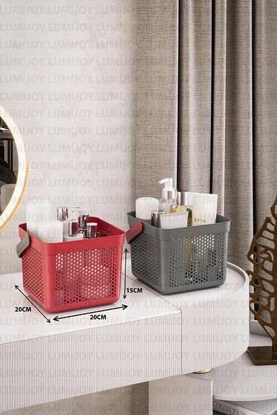 Enywell Home Multi-Purpose Make-up Cosmetic Bathroom Organizer Basket 5Lt 2 Pieces