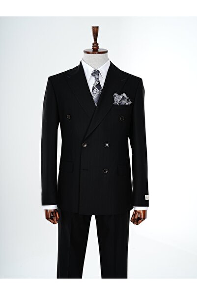 PAREZ Premium Erkek Kruvaze Takım Elbise Slim Fit İtalyan Stil Punto Dikişli Ceket Pantolon