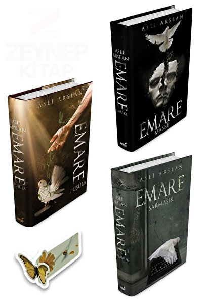 İndigo Kitap Emare(Maske/Sarmaşık/Pusula)(CİLTLİ)Özel Tasarım Kelebek Ayraç H...