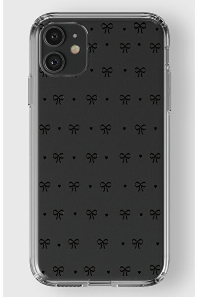 moonset Iphone 11 Uyumlu Kurdele Tasarımlı Baskılı Şeffaf Telefon Kılıfı