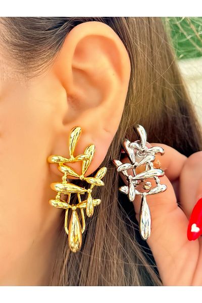 MyladyAccessoriess Premium Series Design Model Dangle Earrings Silver