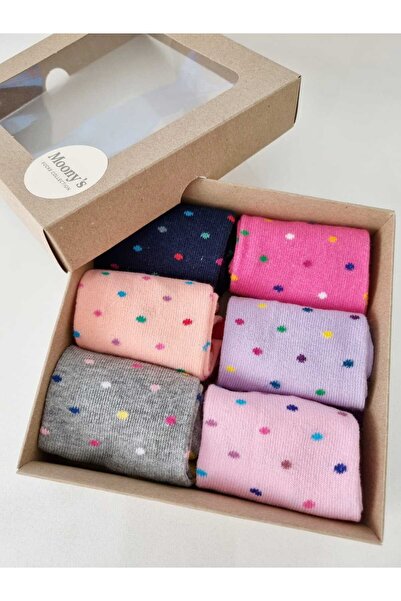 Moonys Socks Collection Цветен комплект от 6 чифта чорапи за момичета с полка точки