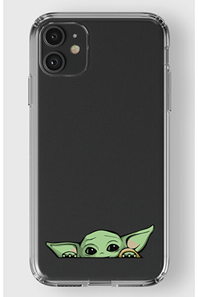 moonset Iphone 11 Uyumlu Yoda Tasarımlı Baskılı Şeffaf Telefon Kılıfı