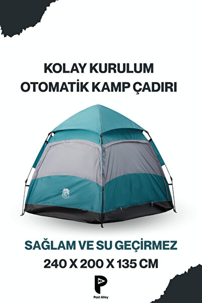 post alley Otomatik Kamp Çadırı | 240x200x135 cm | Kolay Kurulum, 3.5 kg | 4 ...