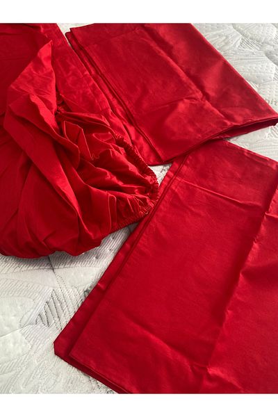 yok yok evim eve dair her şey 100% Cotton Ranforce Woven High Quality Elastic Bed Sheet + Pillow Set