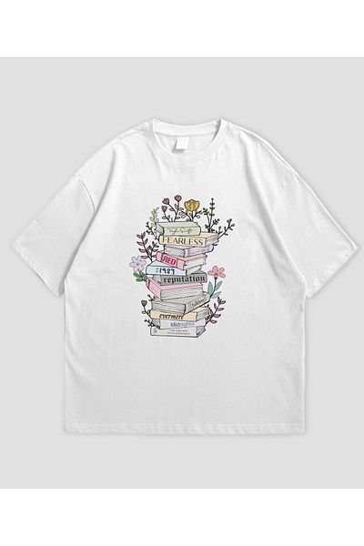 SVART WEAR Taylor Swift - Tricou oversize unisex cu design discografic