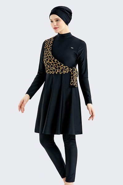 C&City Ολόσωμο μαγιό Hijab 4 τεμαχίων C14037 Μαύρο
