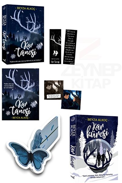 İndigo Kitap Kar Tanesi ve Kar Küresi(KARTONKAPAK)Poster Kart Özel Tasarım Kelebek Ayraç Hediye