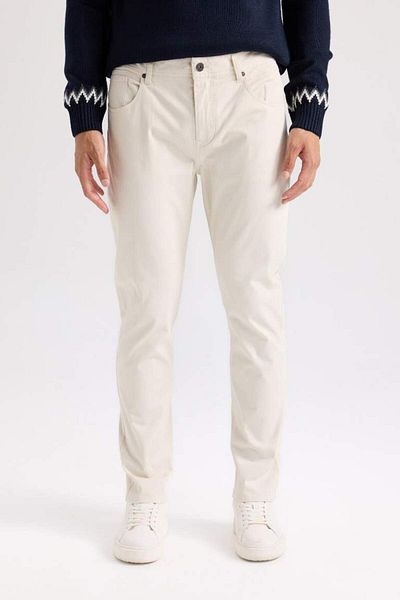 DeFacto New Season Summer Gabardine Chino Canvas Trousers Slim Fit Slim Fit Skinny Leg Pocket