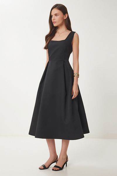 Lovelyİstanbul Φόρεμα A-Line Midi Woven ΜΑΥΡΟ LWF0026