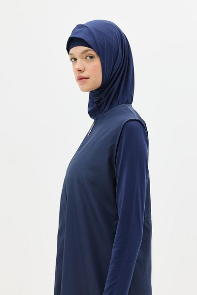 C&City Langer, vollständig bedeckter Hijab-Badeanzug C13075, Dunkelmarineblau