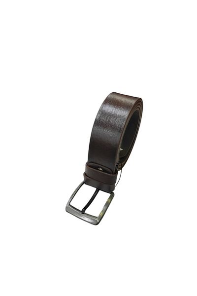 daniel milano Men's Faux Leather 4 cm Jeans and Canvas Trousers Brown Belt
