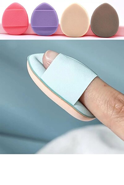 Luxmon 4lü Mini Parmak Makyaj Süngeri Kapatıcı - Pudra - Allık Renkli