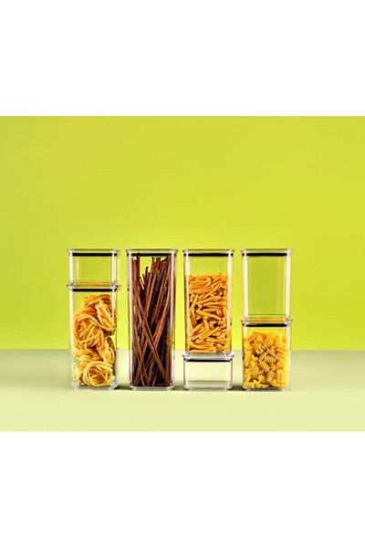 DERİK Htsp Home Square Transparent Mica Leakproof Vacuum Food Container, Pulses and Nuts Storage Container, g