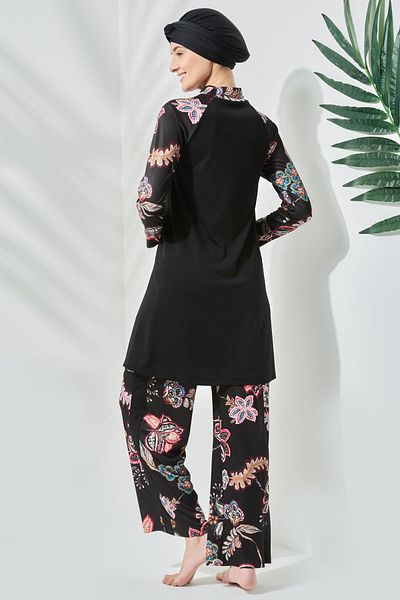 C&City Ολόσωμο μαγιό Hijab με σχέδιο C11010 Μαύρο