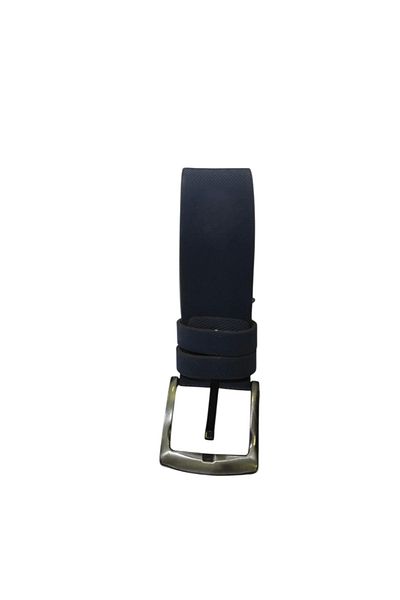daniel milano Men's Faux Leather 4 cm Jeans and Canvas Trousers Navy Blue Belt