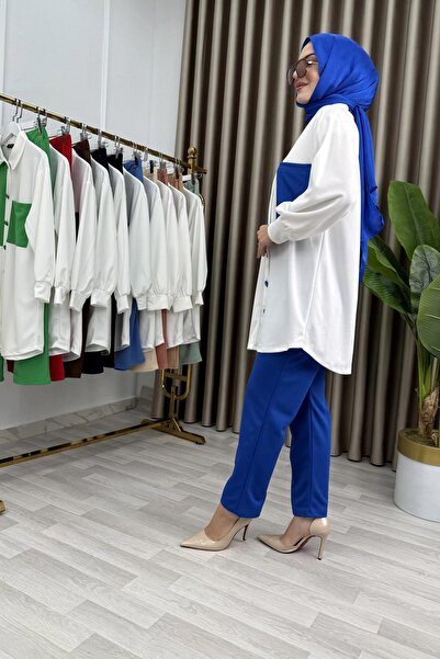 Mercan Part Detail Scuba Crepe Fabric Set of 2