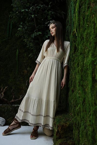 Le Savu ROCHIE DE MUSLINĂ BRODATĂ DE CULOARE CREM SHILSEE